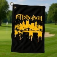 Pittsburgh Steel City Skyline Golf Towel thumb 1