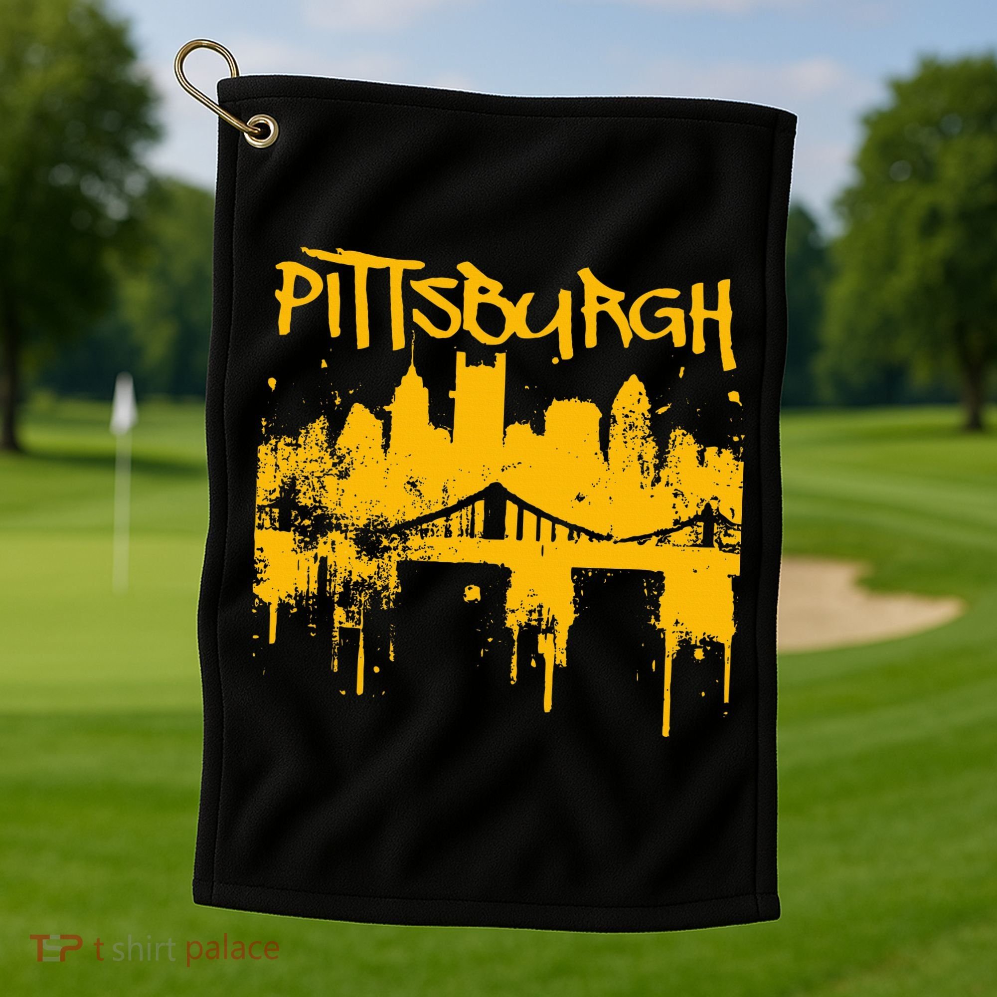 Pittsburgh Steel City Skyline Golf Towel