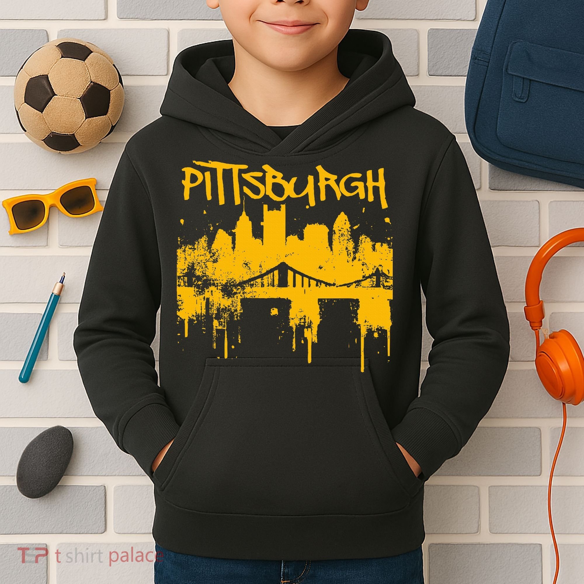 Pittsburgh Steel City Skyline Kids Hoodie