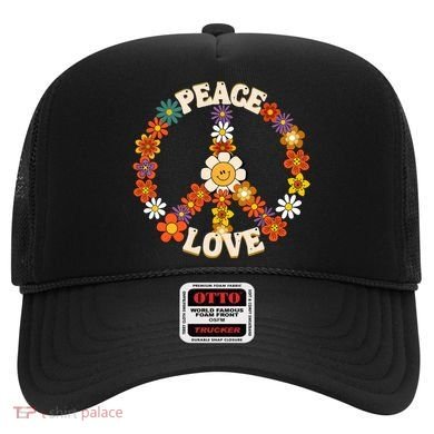Peace Signs Coloured For 60s 70s Outfits Hat
