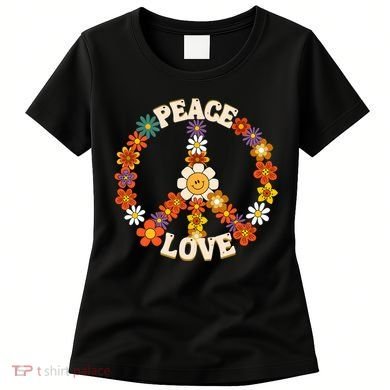 Peace Signs Coloured For 60s 70s Outfits Women's T-Shirt