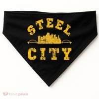 Pittsburgh Steel City Skyline Bridges 412 Home USA-Made Doggie Bandana thumb 0