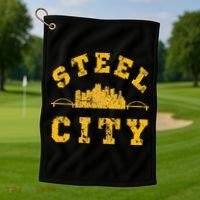 Pittsburgh Steel City Skyline Bridges 412 Home Golf Towel thumb 1