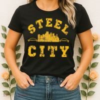 Pittsburgh Steel City Skyline Bridges 412 Home Women's T-Shirt thumb 2