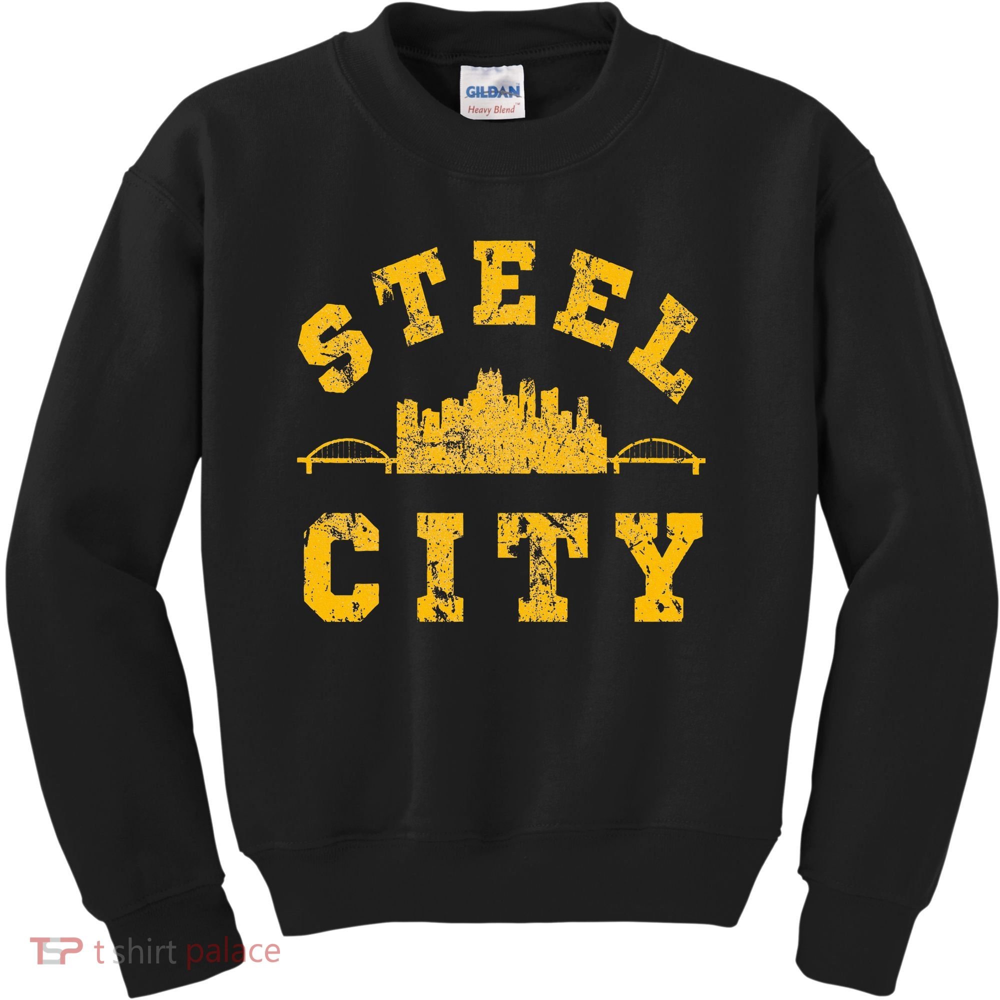 Pittsburgh Steel City Skyline Bridges 412 Home Kids Sweatshirt