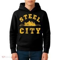 Pittsburgh Steel City Skyline Bridges 412 Home Kids Hoodie thumb 4