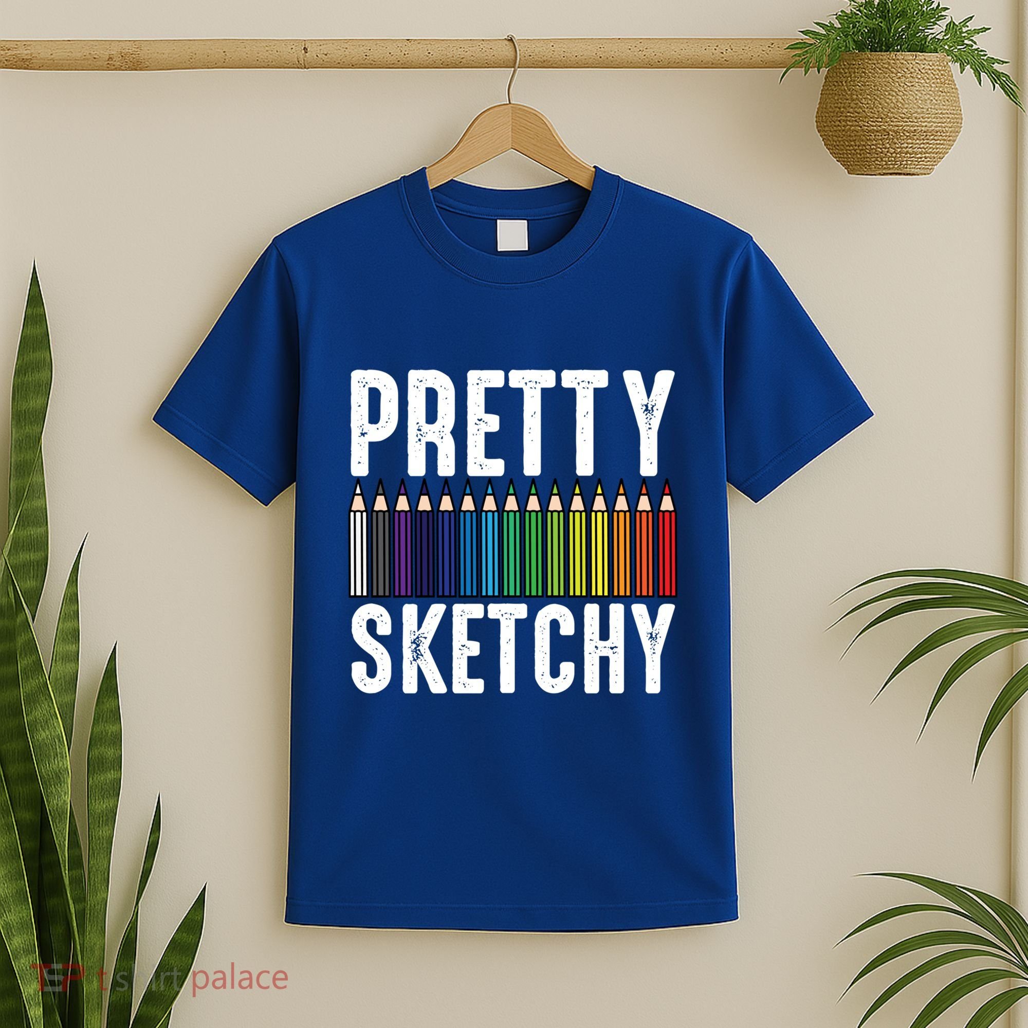 Pretty Sketchy Color Pencils Cool Painter Artist Art Teacher Cool Gift T-Shirt