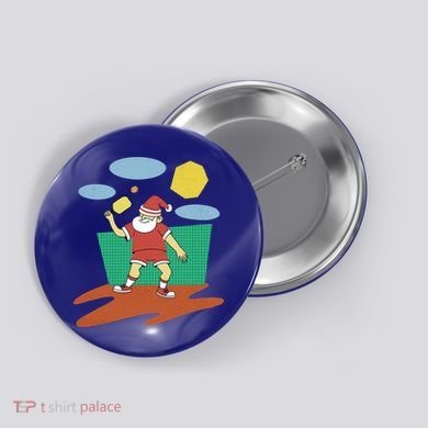 Pickleball Santa Claus Button