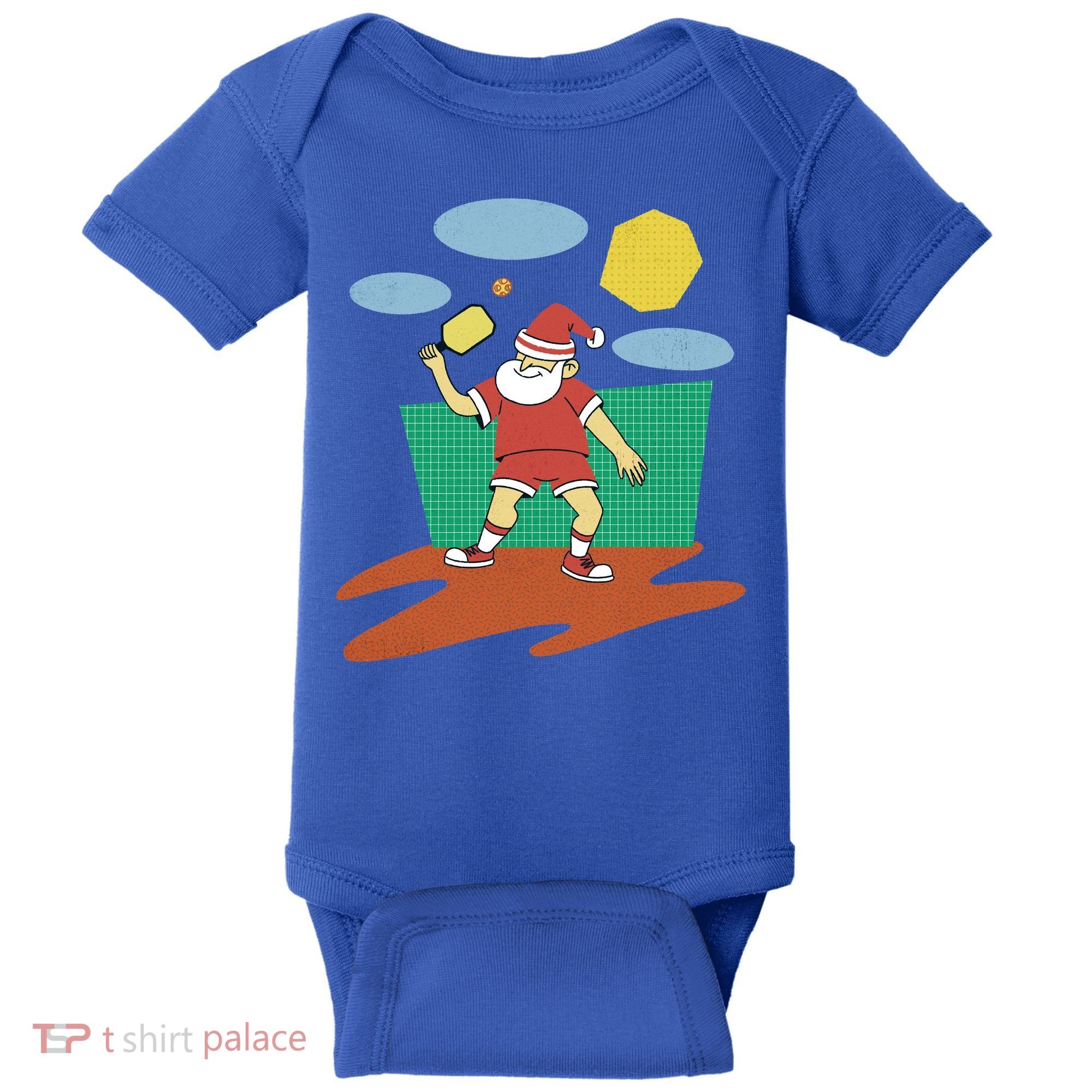 Pickleball Santa Claus Baby Bodysuit