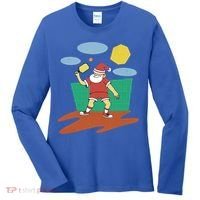 Pickleball Santa Claus Women's Long Sleeve Shirt thumb 0