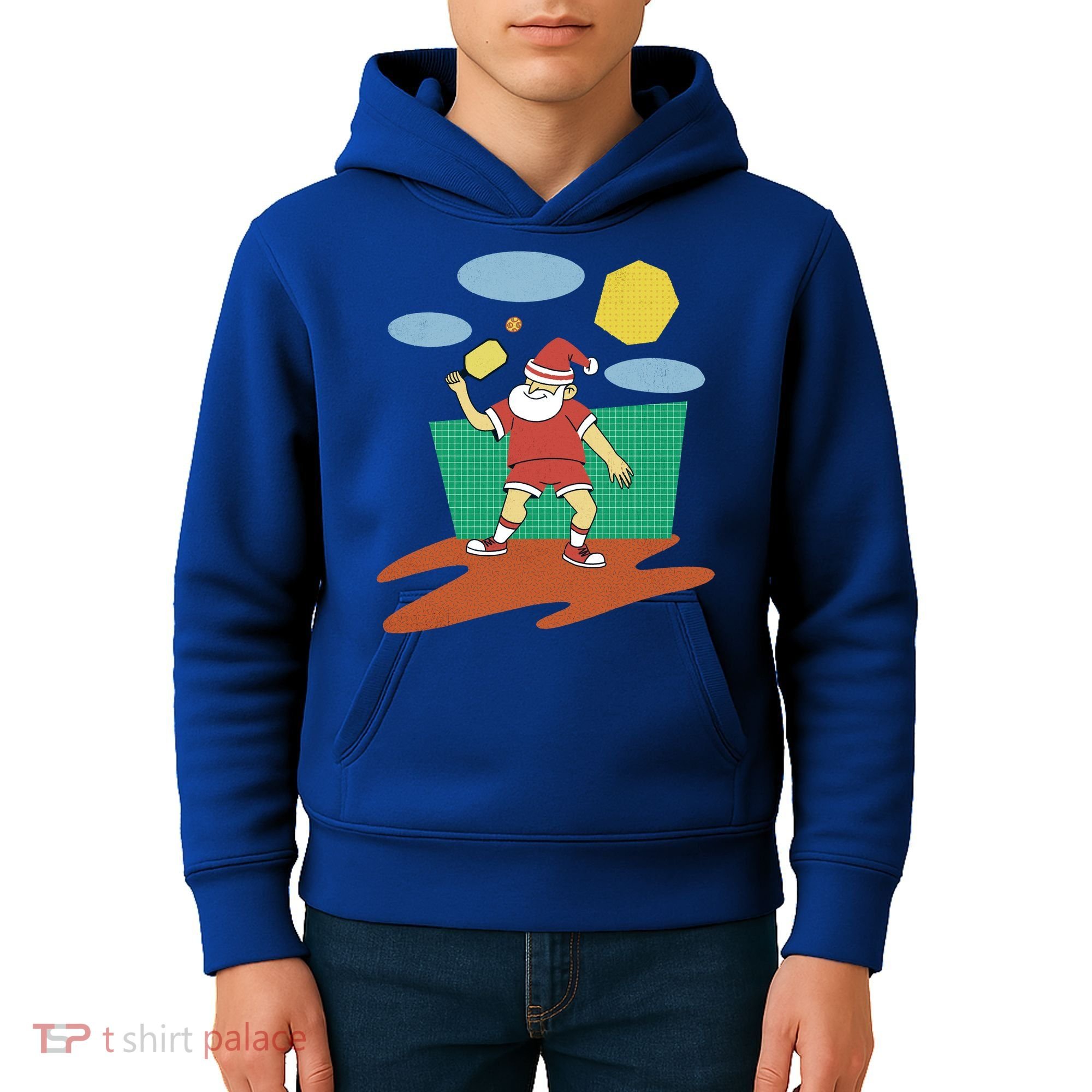 Pickleball Santa Claus Kids Hoodie