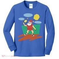 Pickleball Santa Claus Kids Long Sleeve Shirt thumb 0