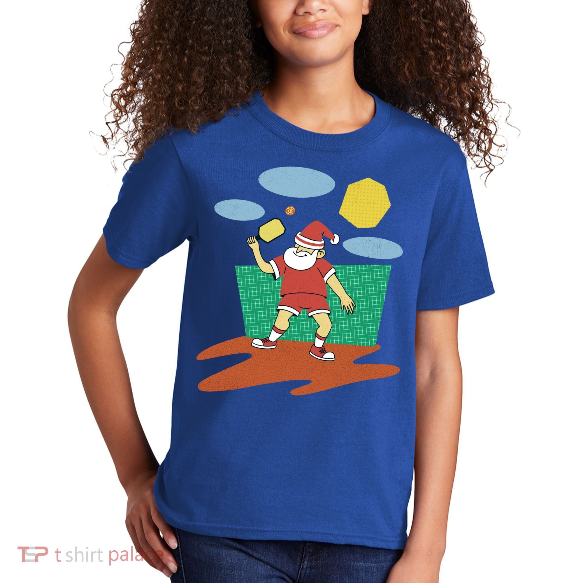 Pickleball Santa Claus Kids T-Shirt