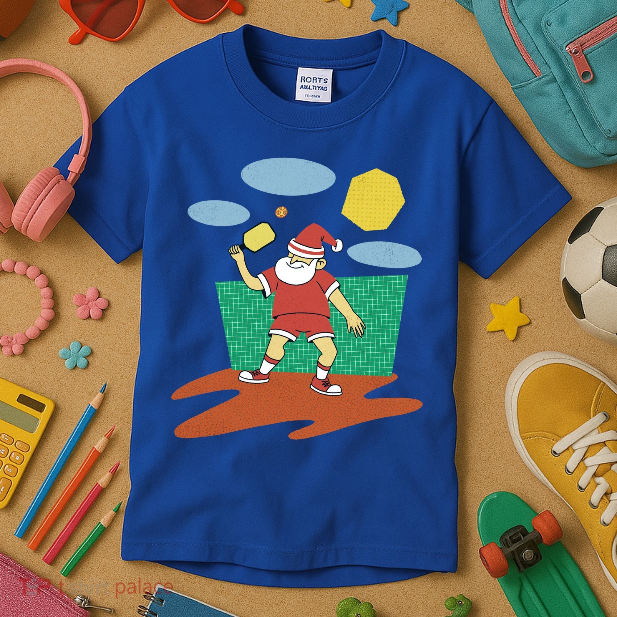 Pickleball Santa Claus Kids T-Shirt