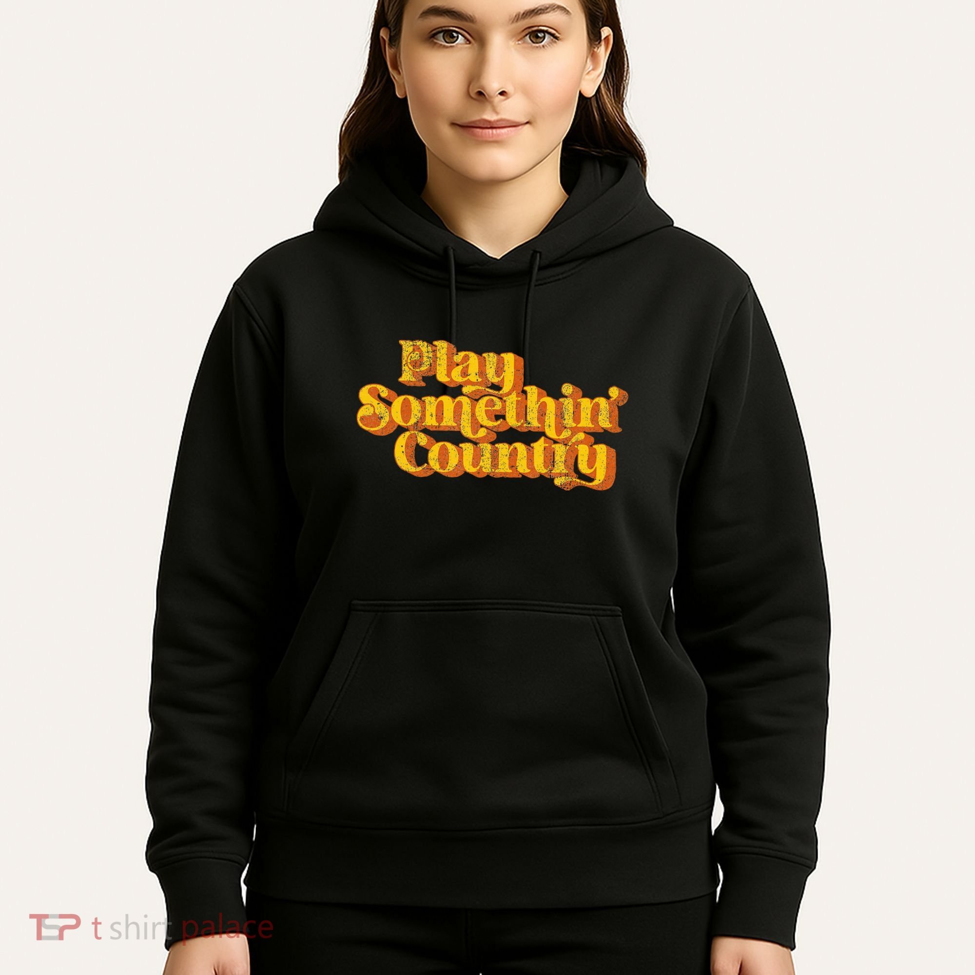 Play Something Country Music Saying Funny Retro 70S Hoodie
