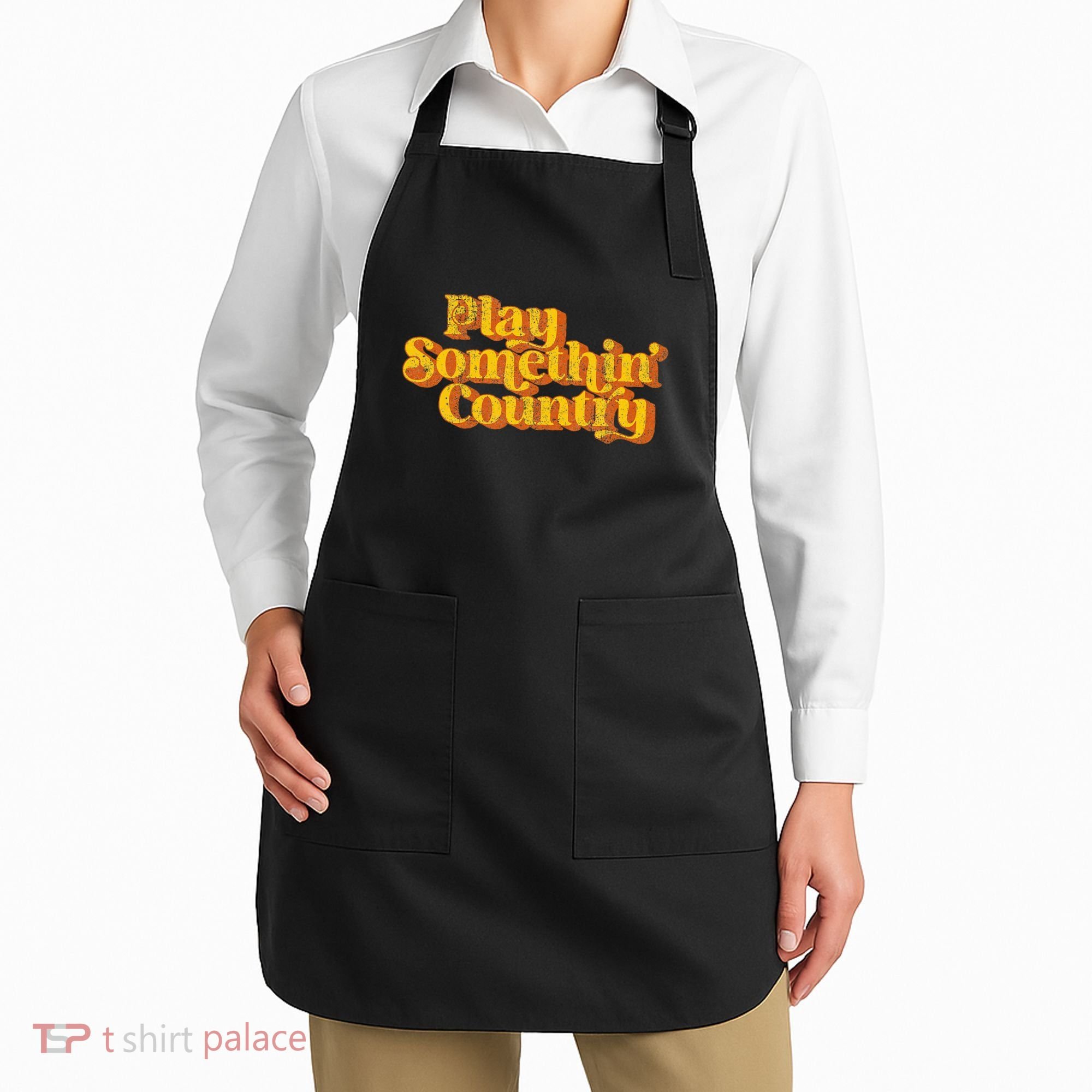 Play Something Country Music Saying Funny Retro 70S Apron