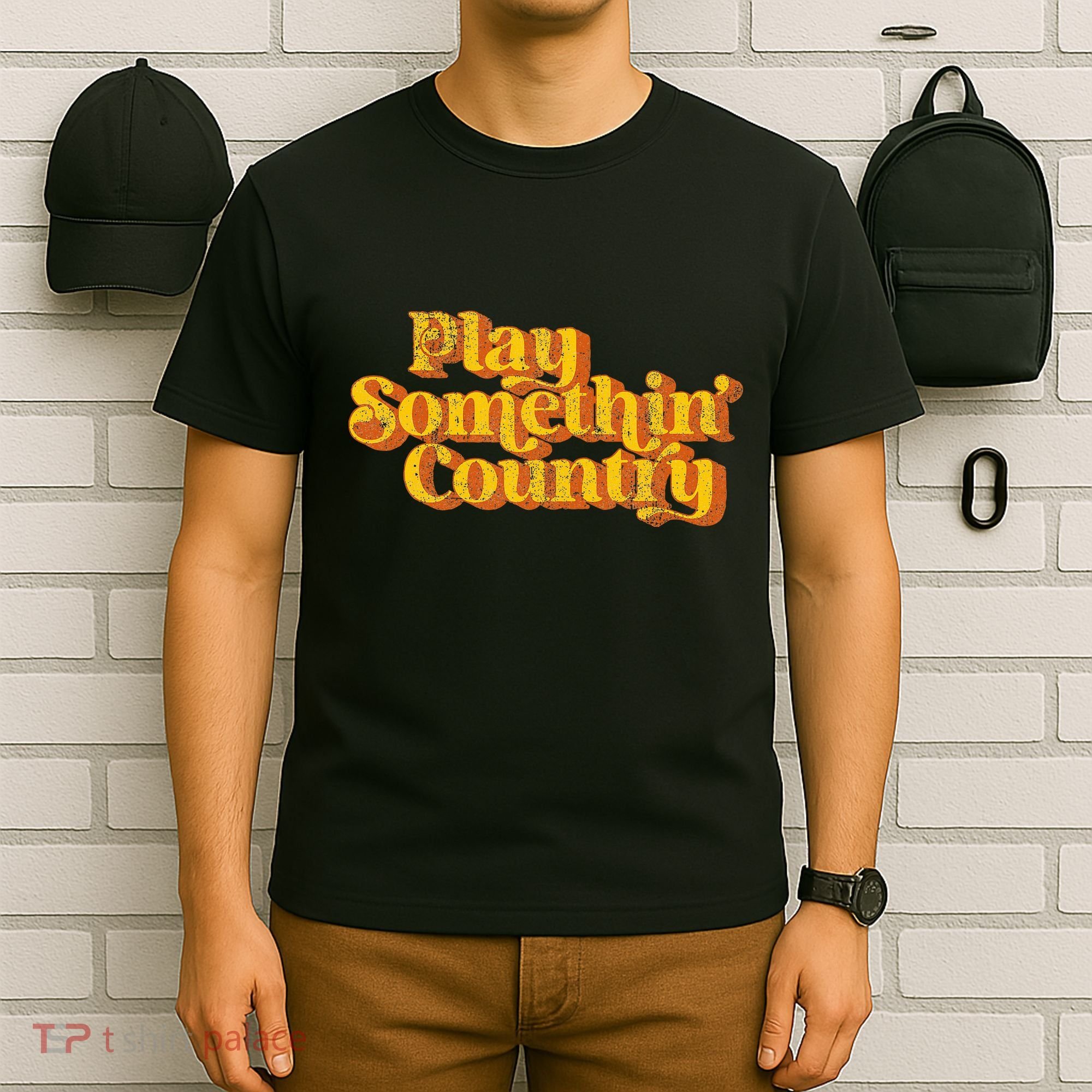 Play Something Country Music Saying Funny Retro 70S T-Shirt