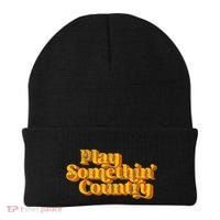 Play Something Country Music Saying Funny Retro 70S Beanie thumb 0