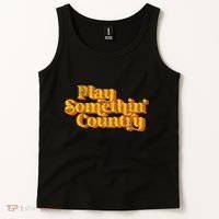 Play Something Country Music Saying Funny Retro 70S Tank Top thumb 2