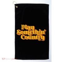 Play Something Country Music Saying Funny Retro 70S Golf Towel thumb 0