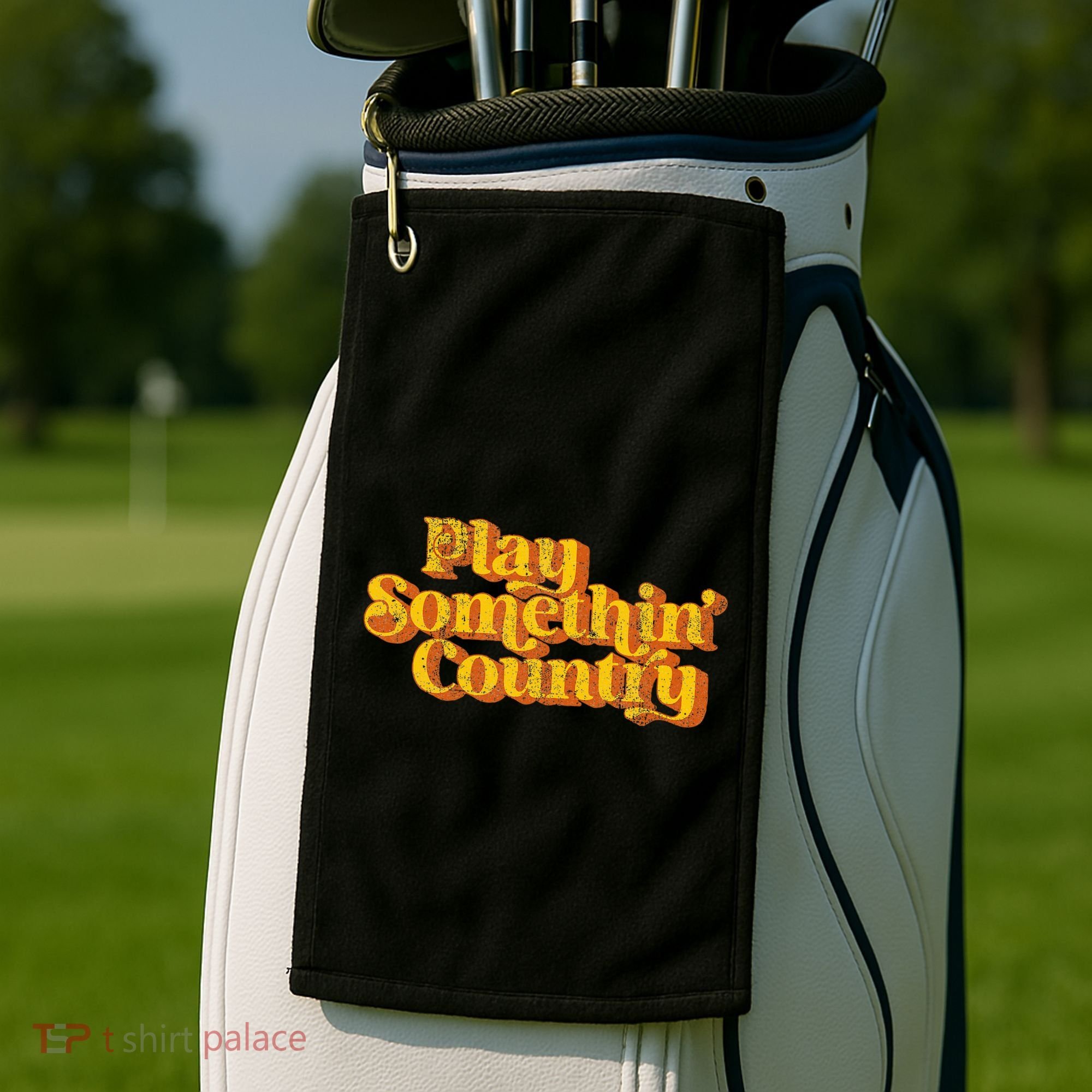 Play Something Country Music Saying Funny Retro 70S Golf Towel