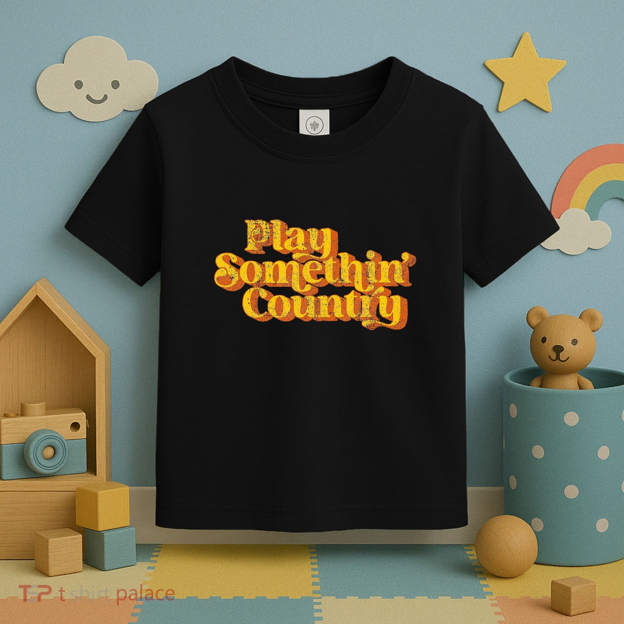 Play Something Country Music Saying Funny Retro 70S Toddler T-Shirt