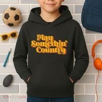 Play Something Country Music Saying Funny Retro 70S Kids Hoodie thumb 2