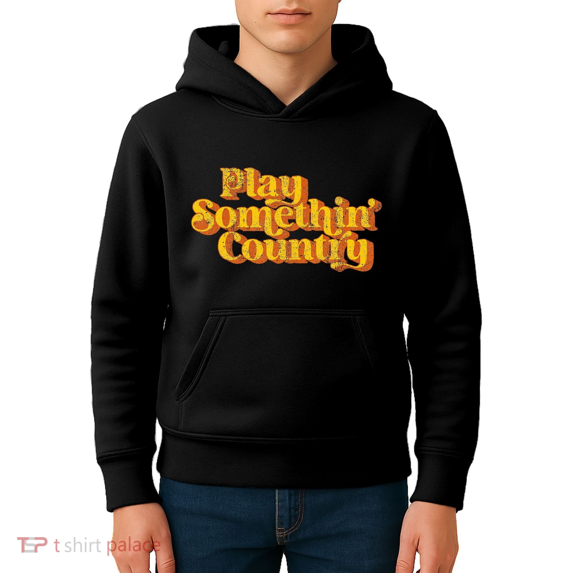 Play Something Country Music Saying Funny Retro 70S Kids Hoodie