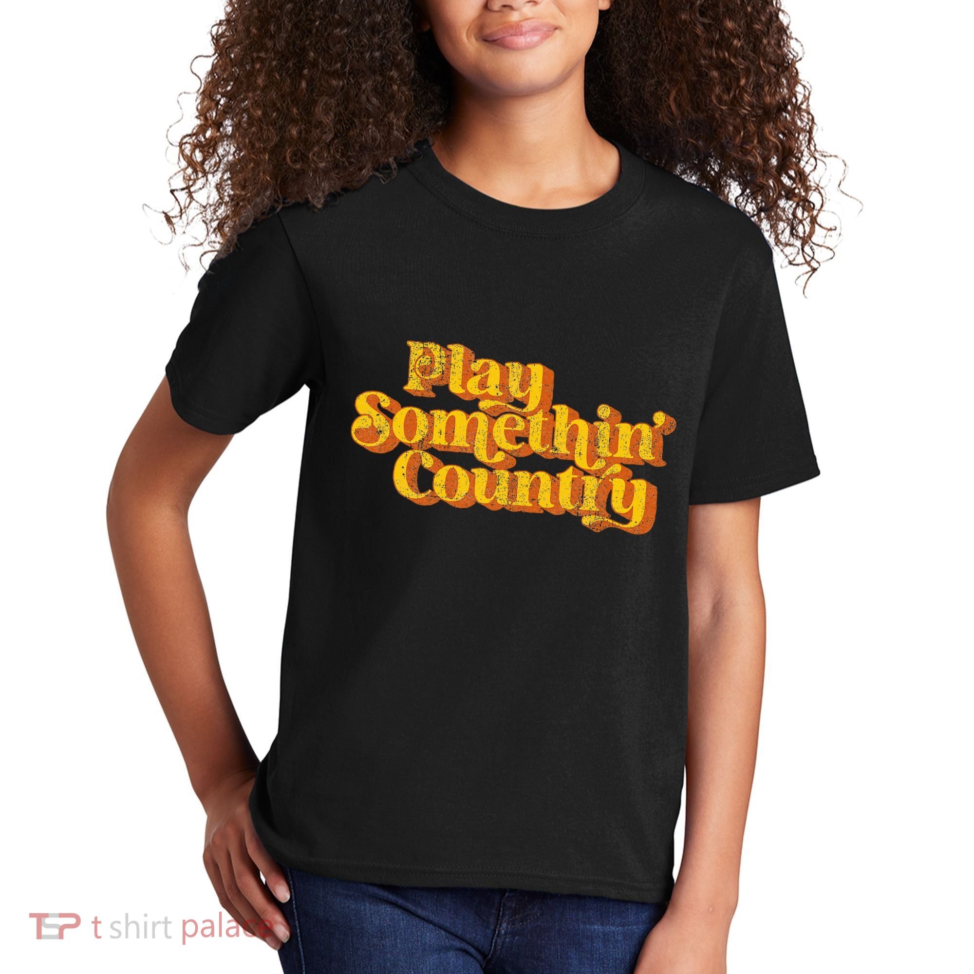 Play Something Country Music Saying Funny Retro 70S Kids T-Shirt