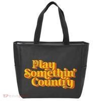 Play Something Country Music Saying Funny Retro 70S Tote Bag thumb 0