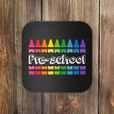 Pre School Colorful Crayons Back To School Coaster