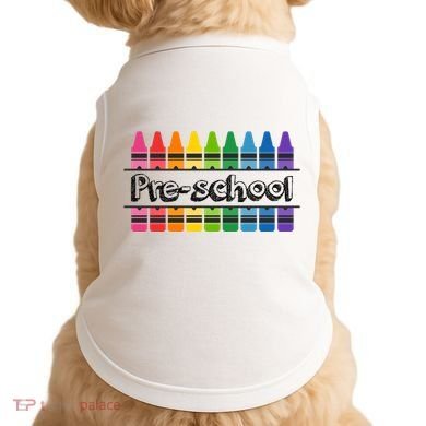 Pre School Colorful Crayons Back To School Doggie Tank