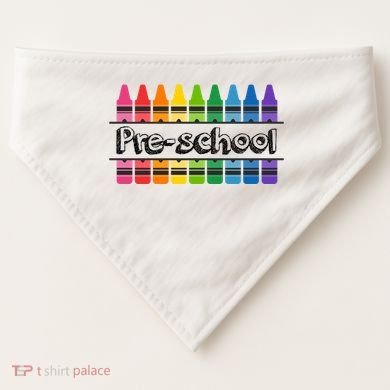 Pre School Colorful Crayons Back To School USA-Made Doggie Bandana