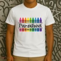 Pre School Colorful Crayons Back To School T-Shirt thumb 3