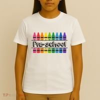 Pre School Colorful Crayons Back To School T-Shirt thumb 4