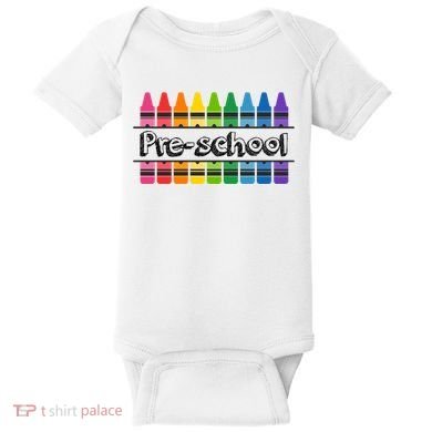 Pre School Colorful Crayons Back To School Baby Bodysuit