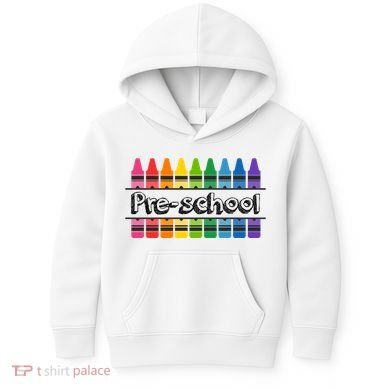 Pre School Colorful Crayons Back To School Kids Hoodie