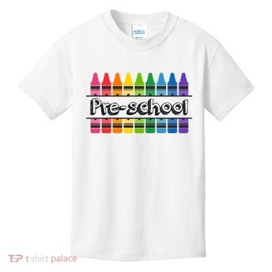 Pre School Colorful Crayons Back To School Kids T-Shirt