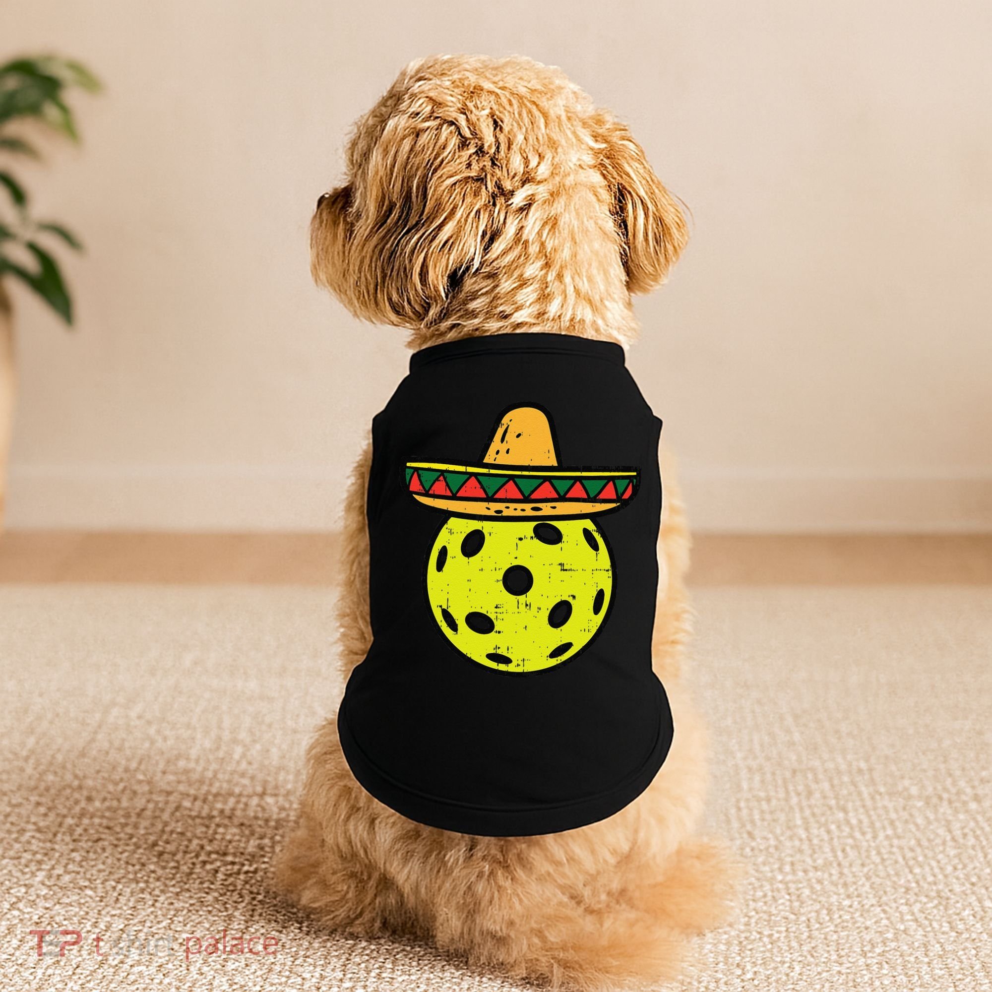 Pickleball Sombrero Cinco De Mayo Fiesta Sport Mexican Doggie Tank