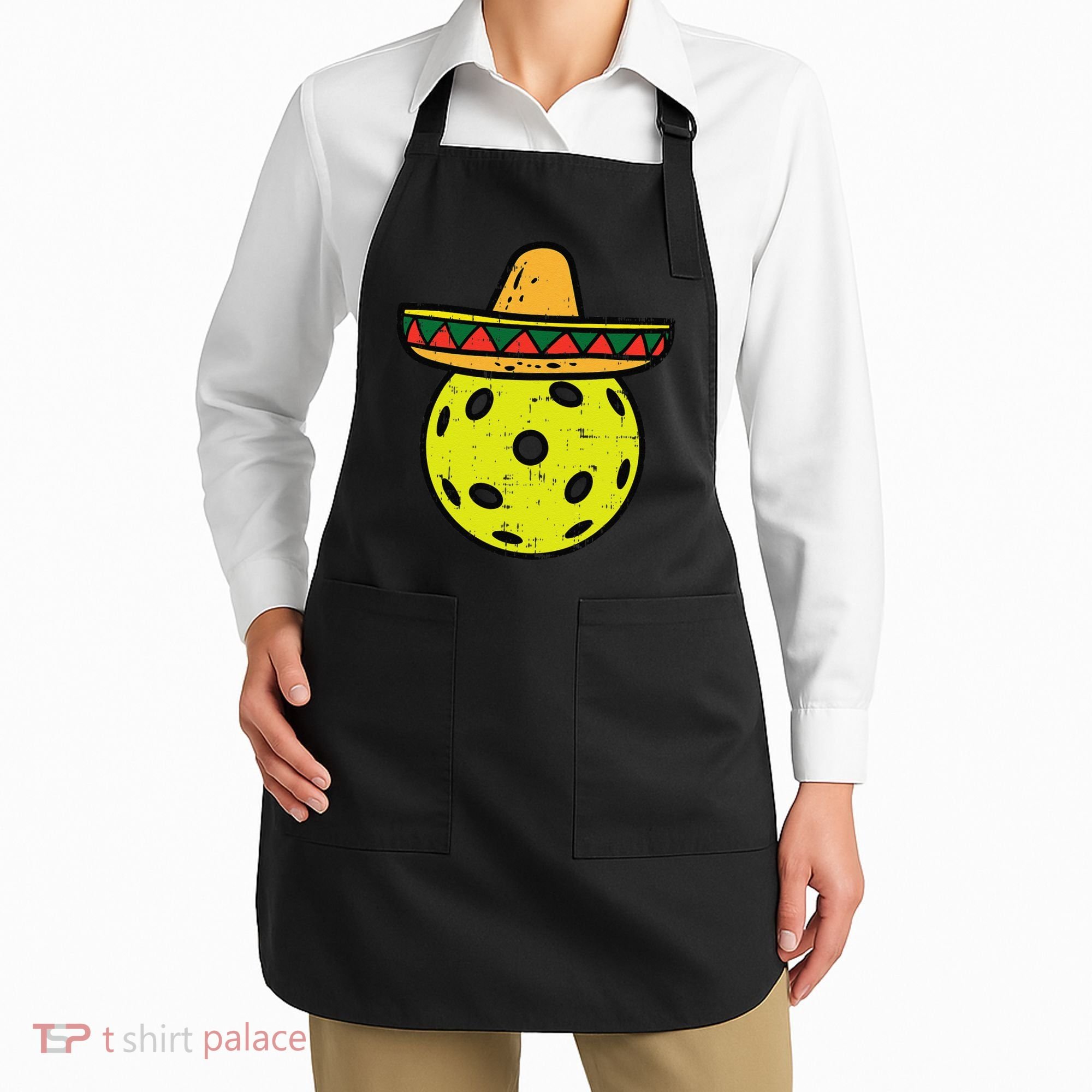 Pickleball Sombrero Cinco De Mayo Fiesta Sport Mexican Apron
