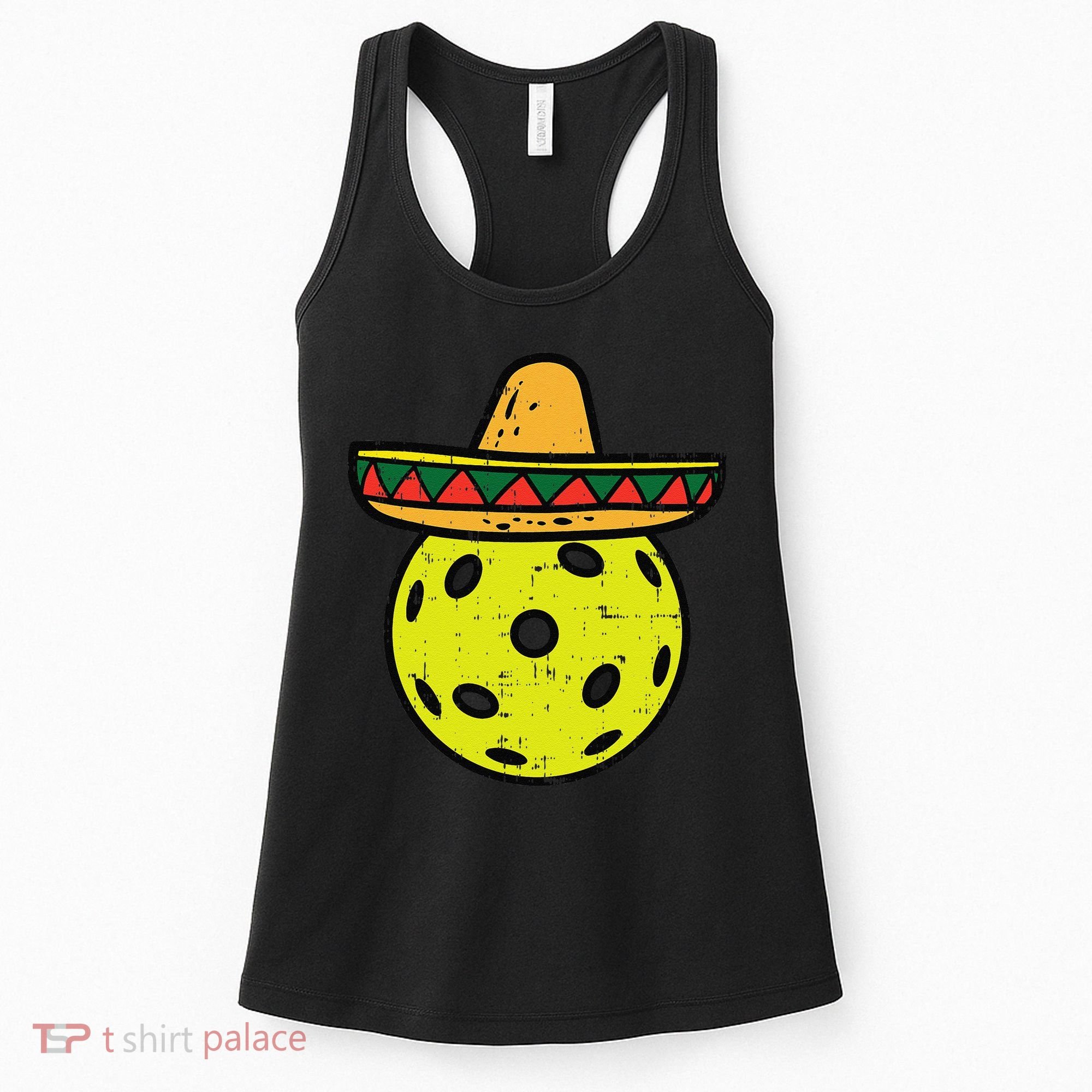 Pickleball Sombrero Cinco De Mayo Fiesta Sport Mexican Women's Tank Top