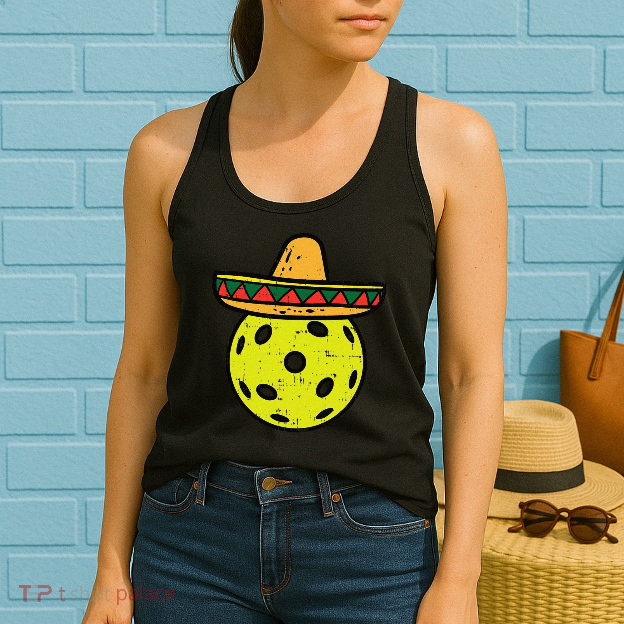 Pickleball Sombrero Cinco De Mayo Fiesta Sport Mexican Women's Tank Top