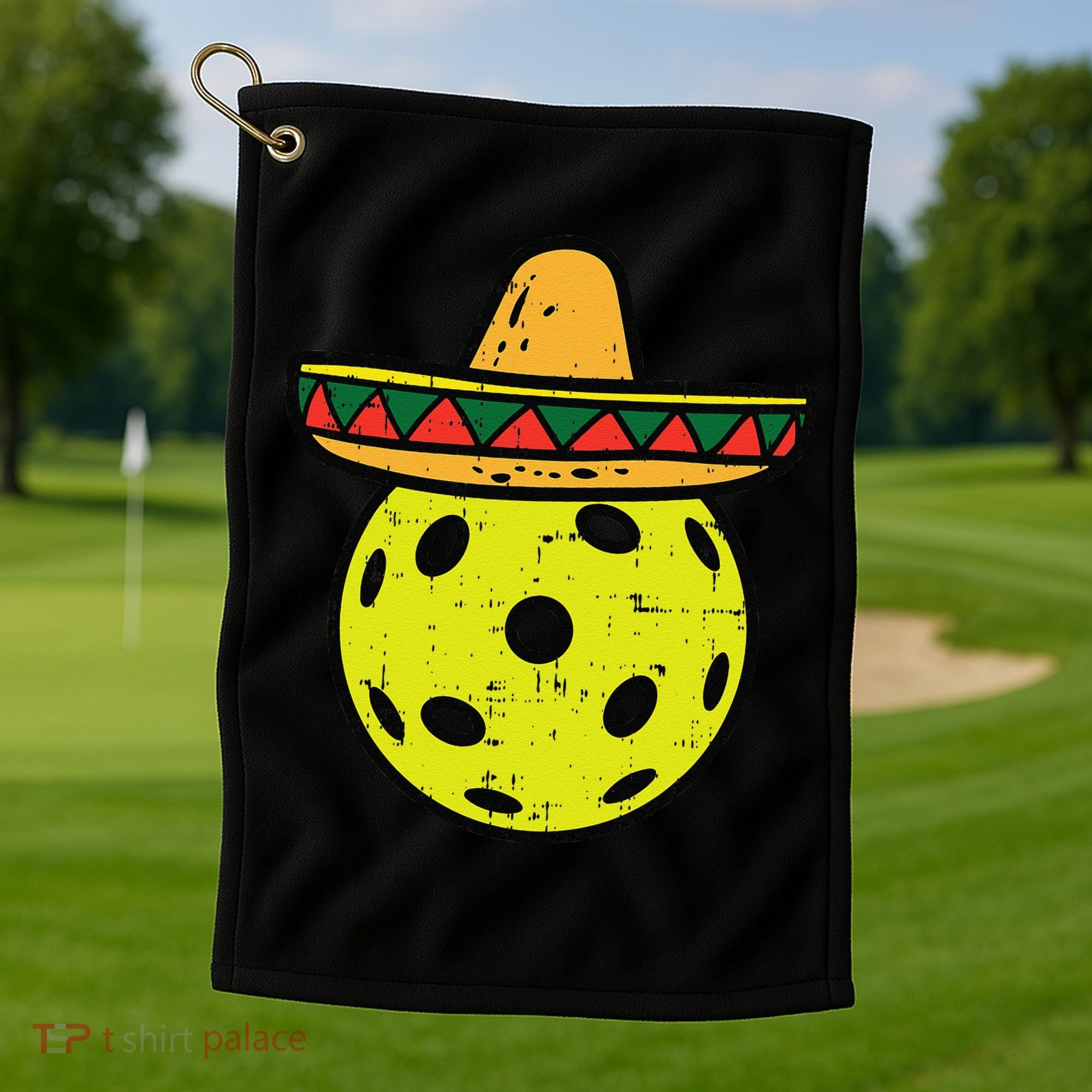 Pickleball Sombrero Cinco De Mayo Fiesta Sport Mexican Golf Towel