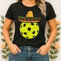 Pickleball Sombrero Cinco De Mayo Fiesta Sport Mexican Women's T-Shirt thumb 2