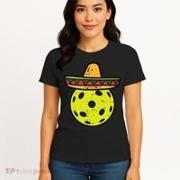 Pickleball Sombrero Cinco De Mayo Fiesta Sport Mexican Women's T-Shirt thumb 4