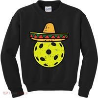 Pickleball Sombrero Cinco De Mayo Fiesta Sport Mexican Kids Sweatshirt thumb 0