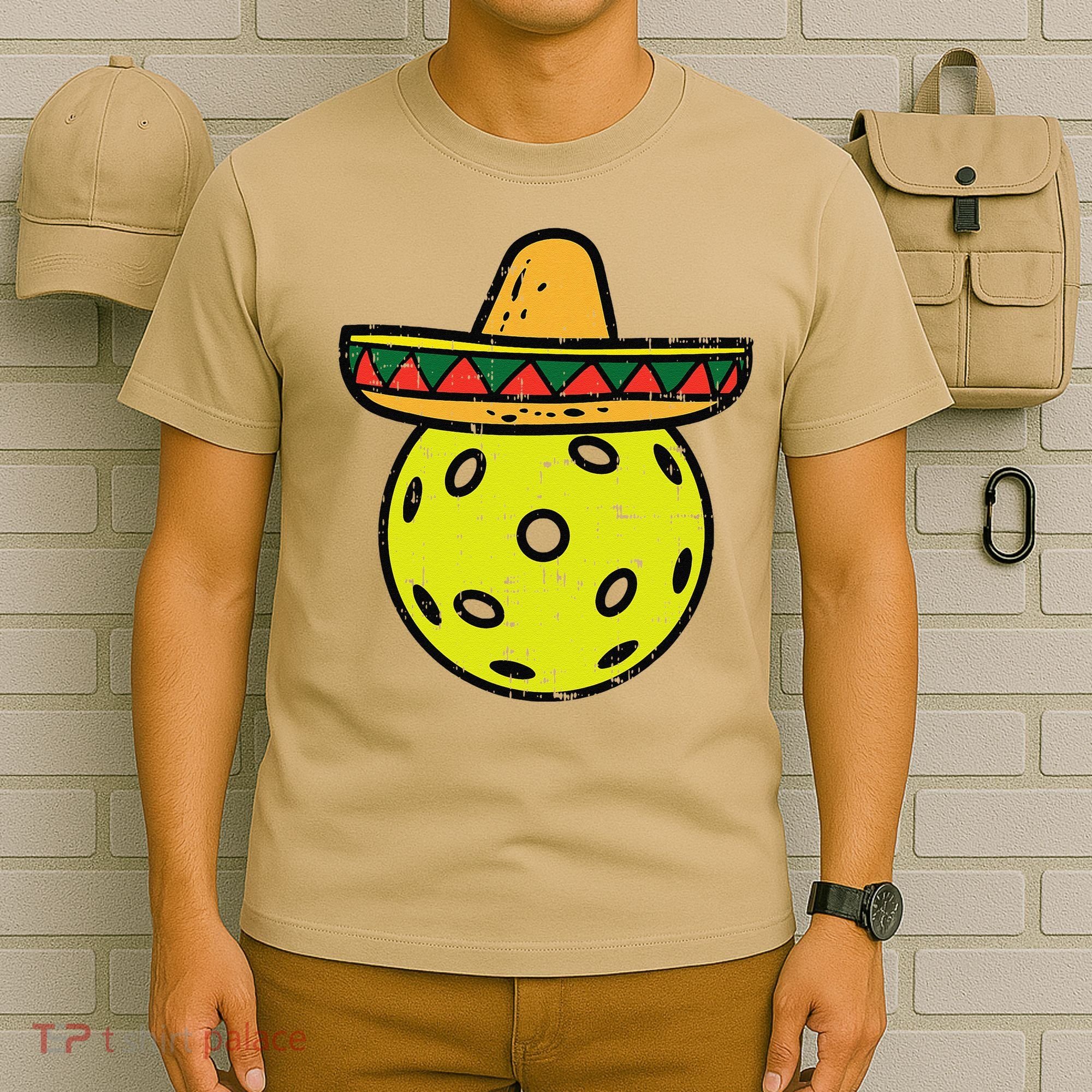 Pickleball Sombrero Cinco De Mayo Fiesta Sport Mexican T-Shirt