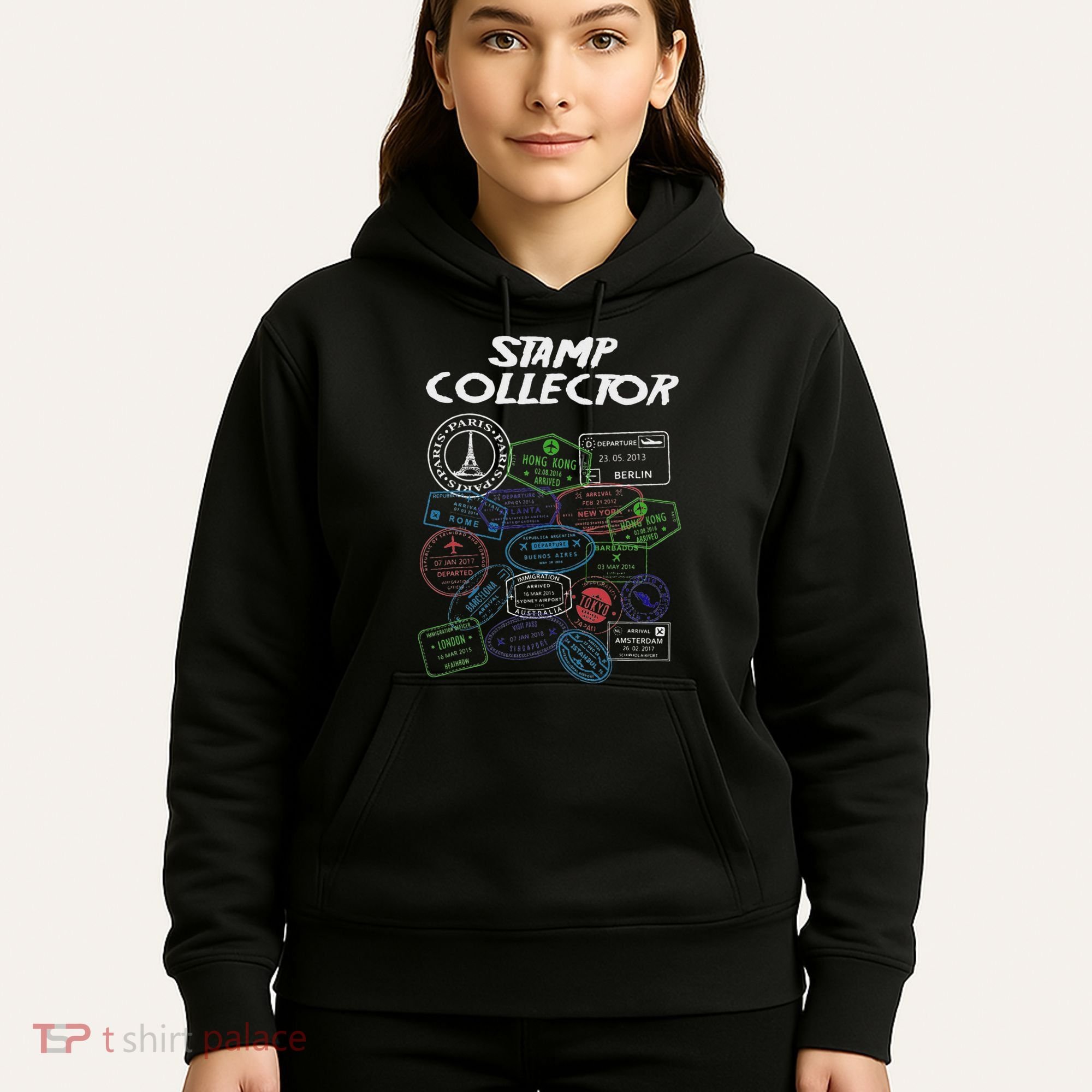 Passport Stamp Collector Wanderer And Adventurer Hoodie