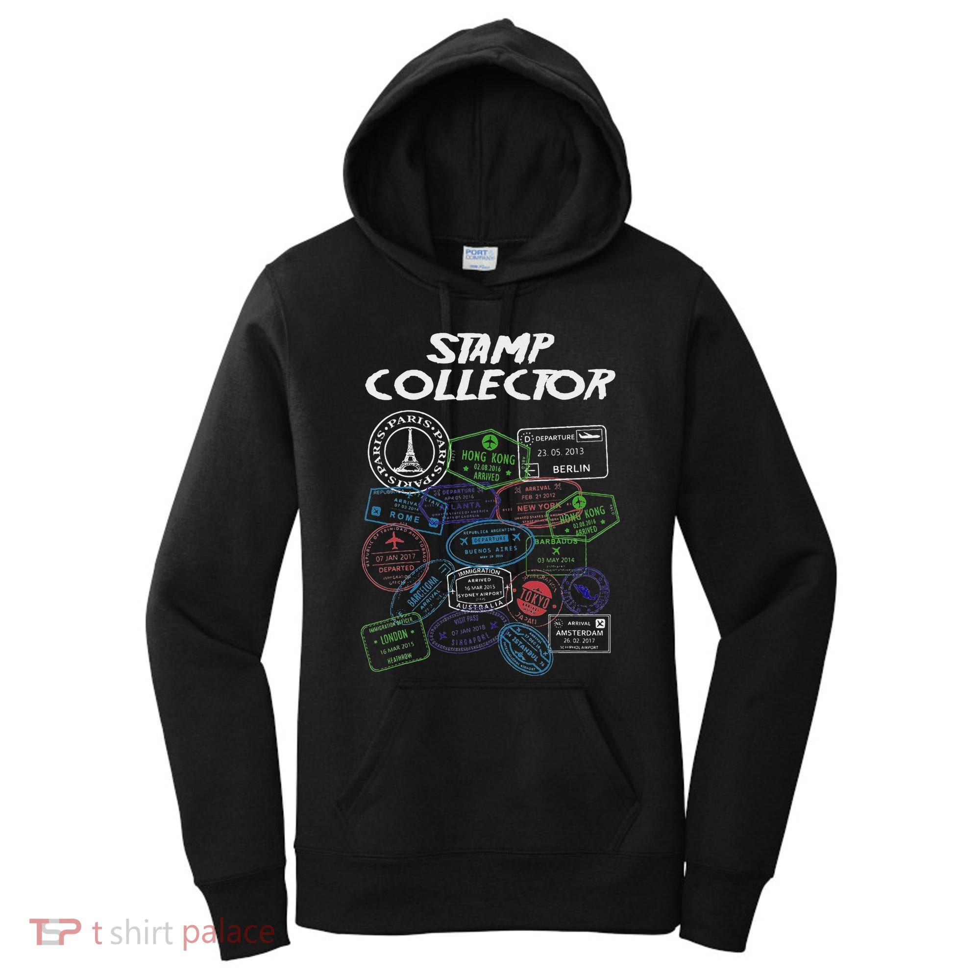 Passport Stamp Collector Wanderer And Adventurer Women's Hoodie