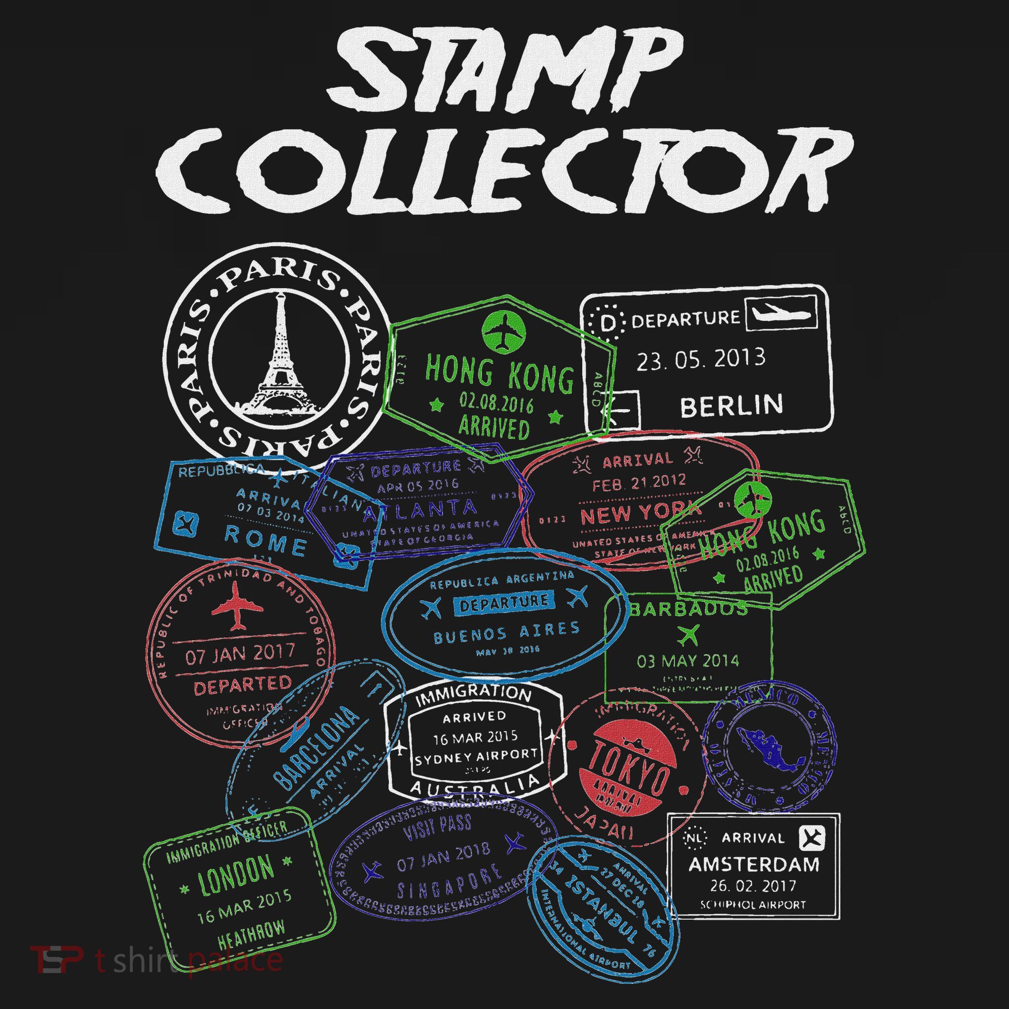 Passport Stamp Collector Wanderer And Adventurer Baby Bodysuit